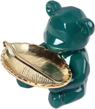 Sieraden Schaal - Opberger Decoratie - Juwelen Organiseren - Keramisch Materiaal - 15x15x14 cm - Groen