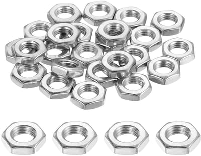 Hex Moeren M6 x 0.75 mm - 36 Stuks RVS 304 - Fijn Gewinde Zeskantmoeren voor Machinebouw en Industrie - 10 mm Breed, 3.2 mm Hoog
