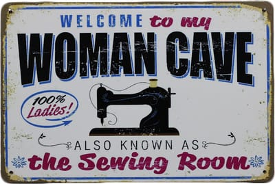 Wandbord - Sewing room - Metalen wandbord - Tekst bord - Metal sign - Bar decoratie - Decoratie - Vintage Retro - Mancave - Wand Decoratie - Metalen bord - UV bestendig - Metalen decoratie - 20 x 30