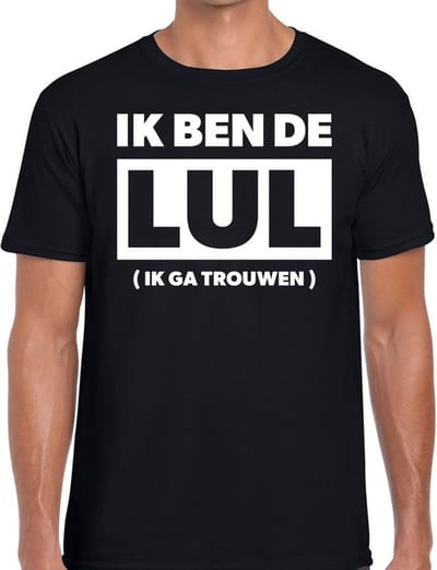 Bellatio Decorations vrijgezellen feest t-shirt - heren - ik ben de lul - zwart - bachelor party S