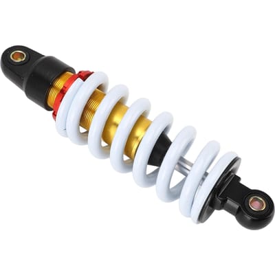 Schokdemper 250mm Afstand tussen Gaten 12mm Diameter Veer Aluminiumlegering Verstelbare Demping voor Motorfiets ATV Quad Dirt white