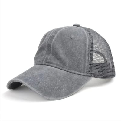 Casquette de baseball unisexe en coton lavé, couleur unie vintage, réglable, décontractée, à mesh, pour hommes et femmes, chapeau d'été pour l'extérieur, streetwear