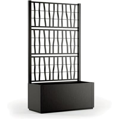 STEFANPLAST Bac a fleur/jardiniere ETHICA rectangulaire 80 cm avec treillis - 80x36xh 140 cm - Graphite