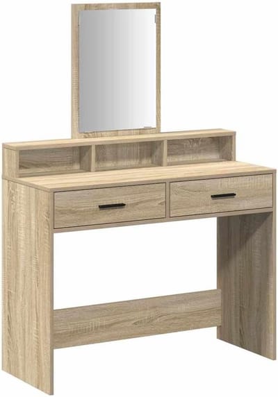 Moderne Kaptafel met Spiegel en 2 Lades in Sonoma Eiken Kleur
