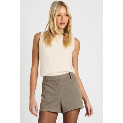 boohoo Dames Visgraat mini short | Brown | Maat: 6
