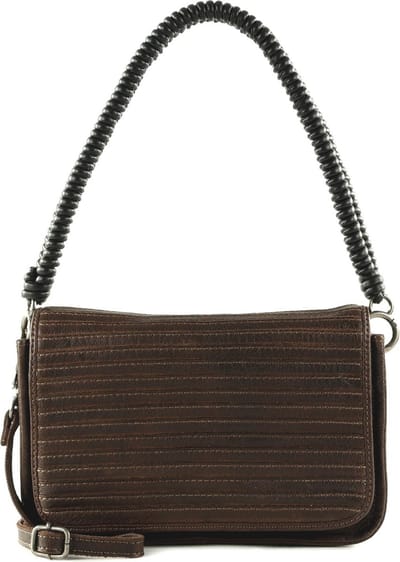 FREDsBRUDER Leren Schoudertas Enna Flap Crossbag Dark Chocolate Donkerbruin