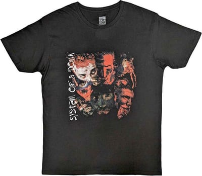 System Of A Down - Painted Faces Heren T-shirt - S - Zwart