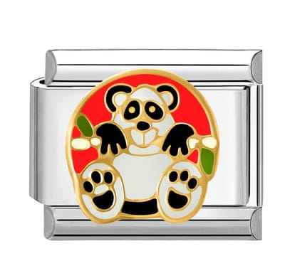 Quiges - Schakel - Bedel - 9mm - charms - Panda - Geschikt voor - armband - Schakelarmband - italy bedels armband