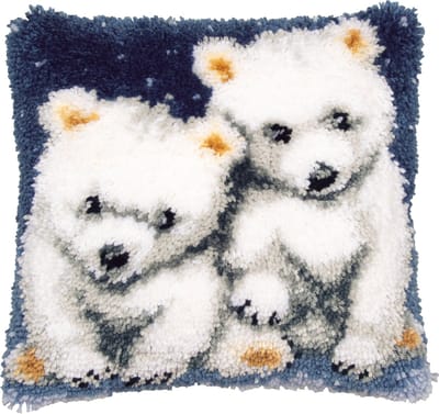 Vervaco - Knoopkussen kit - 40 x 40cm - Kleine ijsberen - PN-0204524