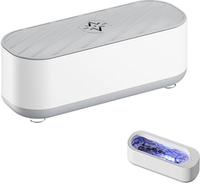 Ultrasoon sieradenreiniger, capaciteit 355 ml, professionele sonische reiniger, bediening met één knop, geschikt voor ultrasoon reinigen van ringen, brillen, sieraden en kunstgebitten (werkt op batterijen).