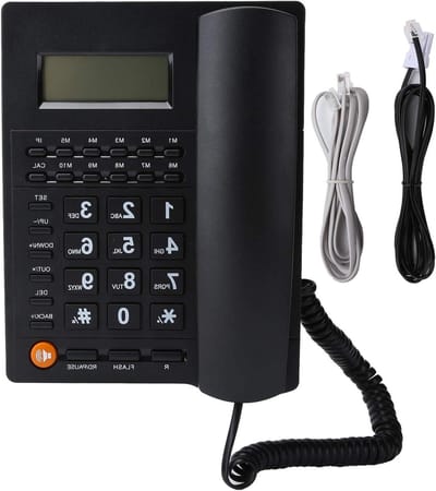 Vaste Telefoon - Desktop Telefoon - Thuisbellen - Grote Knoppen - 485 g - Zwart