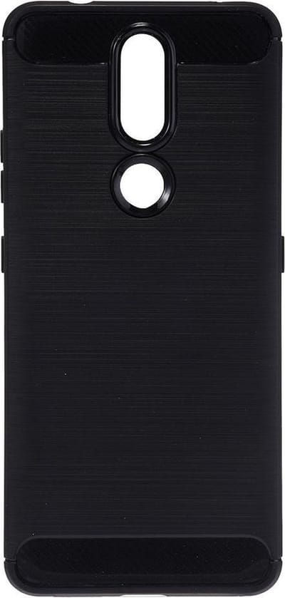 Shop4 - Nokia 2.4 Hoesje - Zachte Back Case Brushed Carbon Zwart
