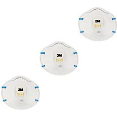 Stofmasker 3M Cool Flow™ 8822, type FFP2, 94% deeltjesfiltratie, met ventiel, wit, 3 stuks