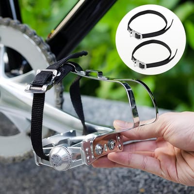 Pedaalriemen Fiets - Voetriemen Hometrainer - Effectieve Training - Universele Pasvorm - 50 x 12 cm - Zwart