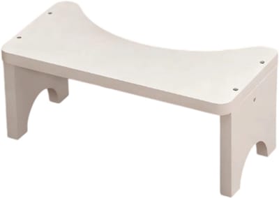 Ergonomische Houten Toiletkruk - WC Krukje – Massief Hout Toilet Voetenbankje – Badkamer Opstapkruk voor Zwangere Vrouwen en Senioren - Wit