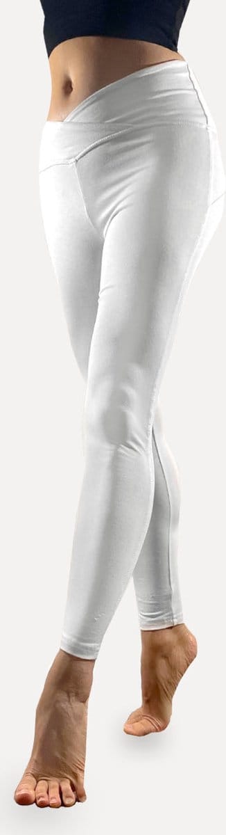 Namastae® Yoga legging dames | Yoga broek dames | Cross over legging | Ankle length | Wit | Maat 38 (L)