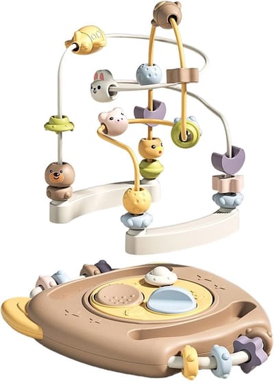 Kralenbaan Speelgoed - Educatieve Achtbaan - Sensorische Ontwikkeling - Praktische Verkenning - 19 x 23 x 16 cm - Multicolor
