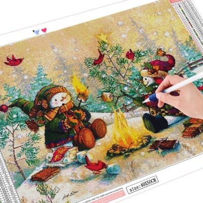 5D diamant borduurwerk sneeuwpop volledige boor diamant schilderij cartoon winter kruissteek mozaïek strass kunst Full Square 20X30CM