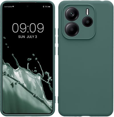 kwmobile telefoonhoesje geschikt voor Xiaomi Redmi Note 14 5G - Hoesje voor smartphone - Precisie camera uitsnede - In blauwgroen