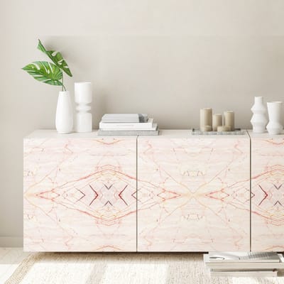 Meubelsticker met roze en beige marmerlook, 40 x 60 cm