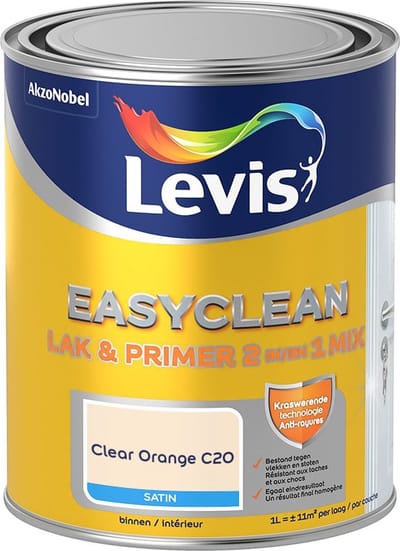Levis - Easyclean Lak & Primer 2-In-1 Mix - Clear Orange C20 - Mengverf - 1 L