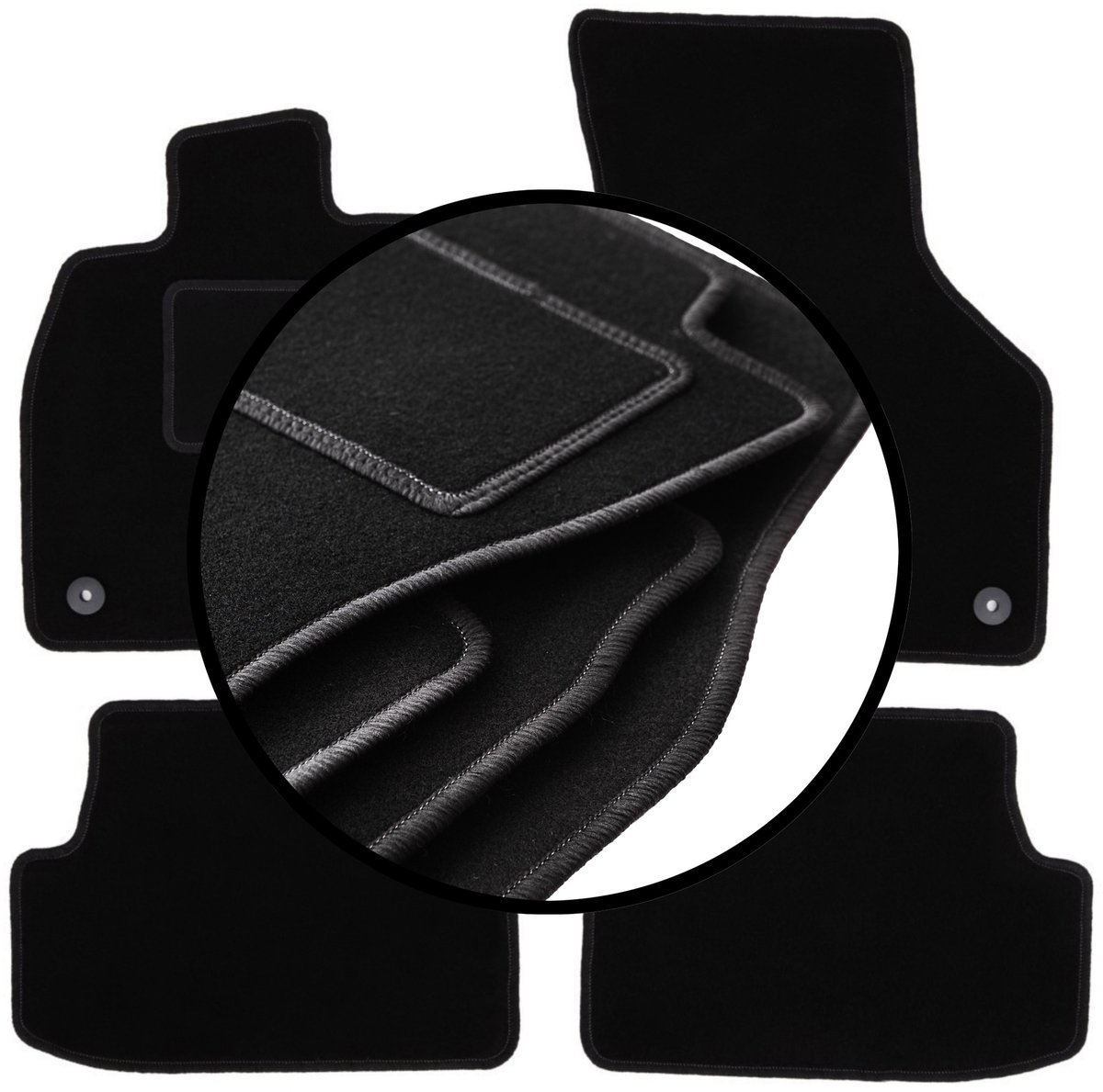 Complete set veloursmatten voor: Audi A3 8V hatchback 5-deurs, cabrio (2012-)