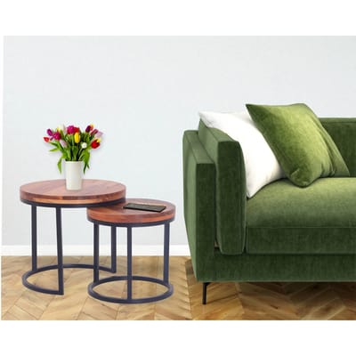 Set van 2 bijzettafels Moda acaciahout | House of Woods