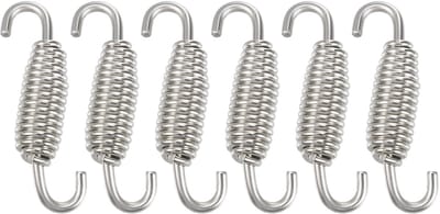 Dailygoods- Uitlaatveer Universele Pasvorm - 6 Stuks - Roestvrij Staal - Waterdicht - Corrosiebestendig - 55mm Lengte