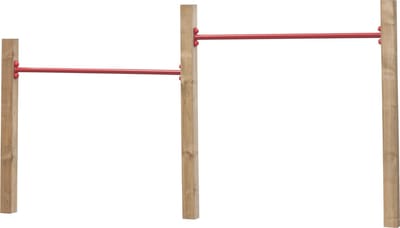 Houten duikelrek dubbel SwingKing - 2 duikelstangen 125cm met 3 houten palen (FSC Hout)