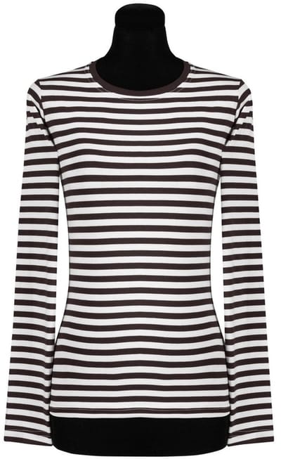Dames gestreept shirt lange mouwen zwart-wit – geschikt voor dagelijks gebruik - voor carnaval & feest