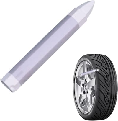 Bandenlakstift - Marker voor banden - Auto decoratie - Weerbestendige inkt - 15 x 3 x 3 cm - Wit