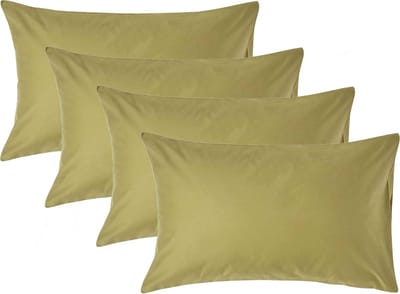 Homescapes Luxe Satijn Kussensloop 50x75 cm – Olijfgroen – Set van 4 – 100% Egyptisch Katoen Satijn – Draaddichtheid 1000