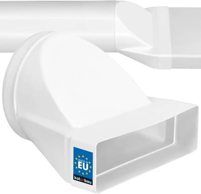 Rechthoekige naar Ronde Buis Adapter voor Ventilatie - 60x200 mm naar Ø150 mm Overgangsstuk