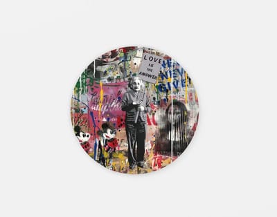 Rond Schilderij - Street Art - Love Is The Answer - Muurcirkel - 40 cm