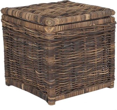 Bruine Rotan Opbergmand Luc - 30x30xH30 cm - Vierkant - Antiek