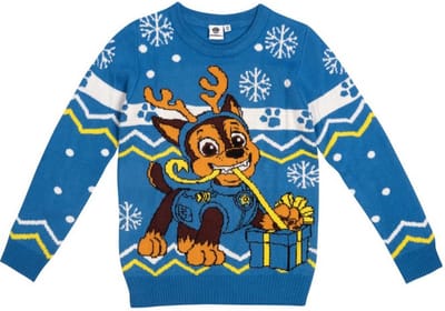 PAW Patrol Trui - Acryl - Blauw - Chase - Rendier - Maat 122/128