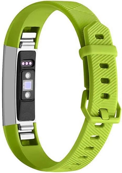 By Qubix - Compatible Fitbit bandje - Geschikt voor Fitbit Alta HR siliconen bandje met gesp - Maat: Large - Grasgroen Smartwatch bandje