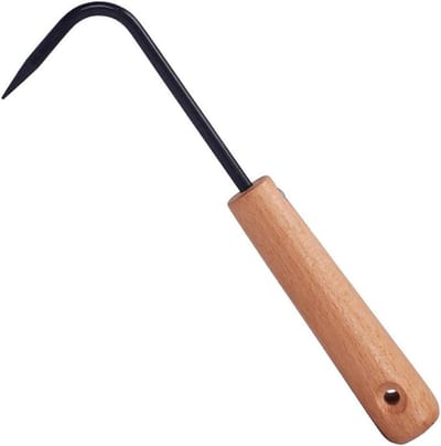 Onkruidtrekker Hand Tool - Wortelhaak Tuin - Tuin Onderhouden - Roestvrij Staal - 22 cm - Houtkleur