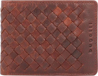 bugatti Leren Portemonnee Woven Small Wallet British Tan Bruine