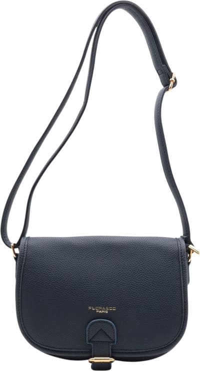 Flora & Co crossbody tasje met flap - ritssluiting - blauw