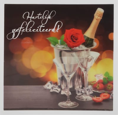 Depesche - 3D wenskaart met champagne en de tekst "Hartelijk gefeliciteerd" - 040