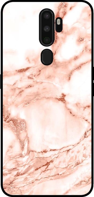 Smartphonica Telefoonhoesje voor OPPO A5 2020 marmer look - backcover marmer hoesje - Wit Rosé Goud geschikt voor OPPO A5 (2020)