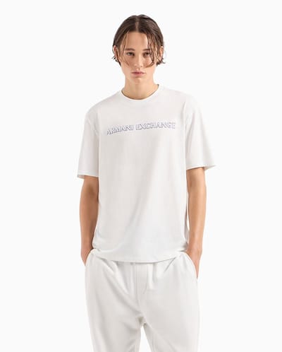 Armani Exchange 6dztbd-zj3vz T-shirt Met Korte Mouwen Wit L Man