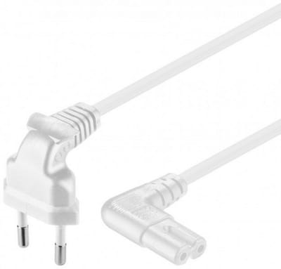 Pro Voedingskabel C7 (2 pins) - Wit - 1m - 90°