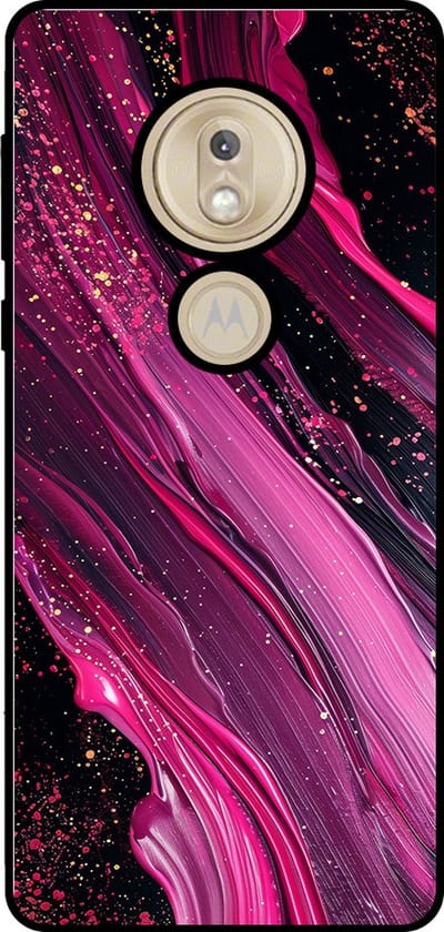 Smartphonica Telefoonhoesje Geschikt voor Motorola Moto G7 Play met marmer opdruk - TPU backcover case marble design - Paars Roze geschikt voor Motorola Moto G7 Play