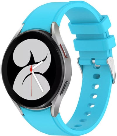 Strap-it Siliconen bandje perfect fit - geschikt voor Samsung Galaxy Watch 7 (40 & 44mm) / Watch 6 40 & 44mm / Watch 6 Classic 43mm & 47mm / Watch 5 40 & 44mm / Watch 5 Pro / Watch 4 / Watch 4 Classic / Watch FE - lichtblauw