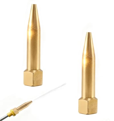 Dailygoods- Hogedrukmondstuk Goud - 2 Stuks - M14 Schroefdraad - Lang Bereik 5-15 Meter - Koper - Corrosiebestendig - Sproeikop