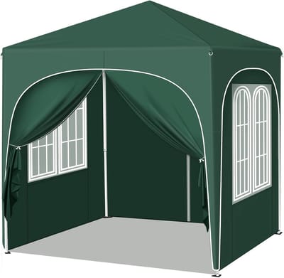 Partytent opvouwbaar - Paviljoen - 2x2 - Easy up - Waterdicht - met Zijwanden - Weerbestendig - Groen