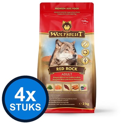 4x Wolfsblut - Adult Red Rock - Hondenvoer Droogvoer - 2 kg