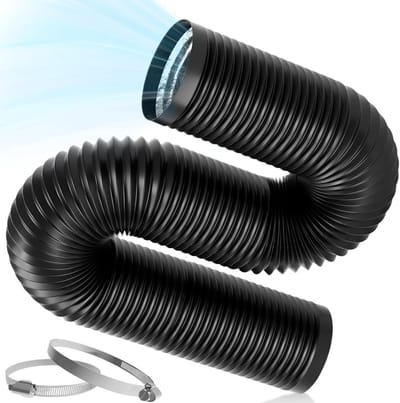 Thijox - Flexibele Afvoerslang 100 mm, 3 m Aluminium Ventilatieslang met Slangklemmen voor Mobiele Airconditioning, Droger en Ventilatiesysteem